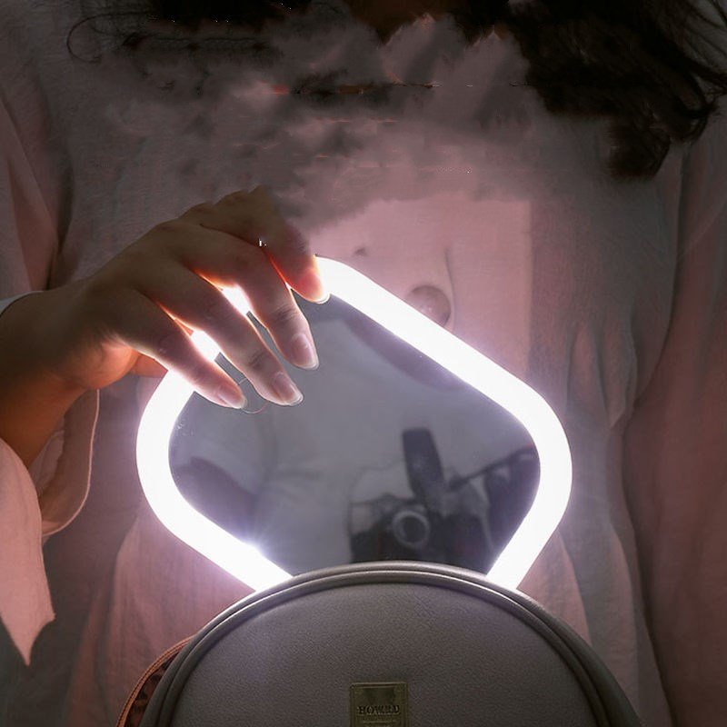 Desktop Mirror Dressing Mirror With Light Bulb Fill Light Beauty Makeup - Zambeel