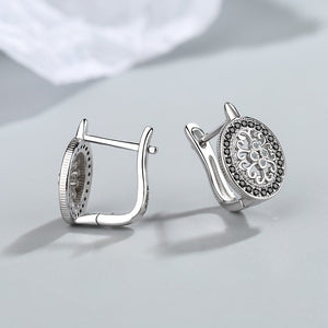 Diamond - encrusted Round Ear Clip Small Ear Rings - Zambeel