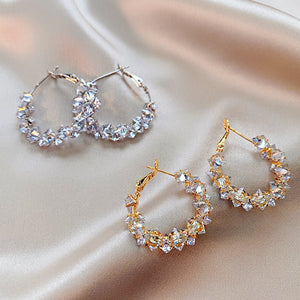 Diamond Super Shiny Crystal Earrings Fashion Women - Zambeel