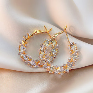 Diamond Super Shiny Crystal Earrings Fashion Women - Zambeel