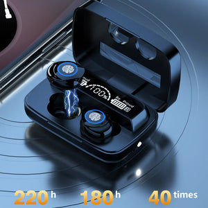 Digital Display TWS Wireless Mirror Touch Bluetooth Headset - Zambeel