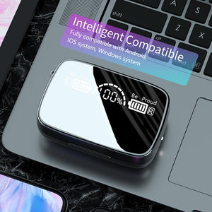 Digital Display TWS Wireless Mirror Touch Bluetooth Headset - Zambeel