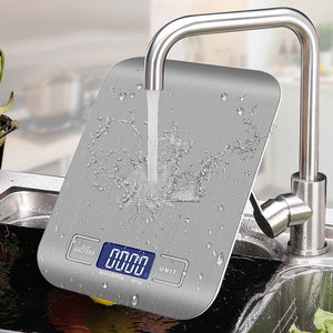 Digital Electronic Kitchen Food Diet Postal Scale Weight Balance 5KG 1g 11lb Kitchen Scales Stainless Steel Weighing For Food Diet Postal Balance Measuring LCD Precision Electronic - Zambeel