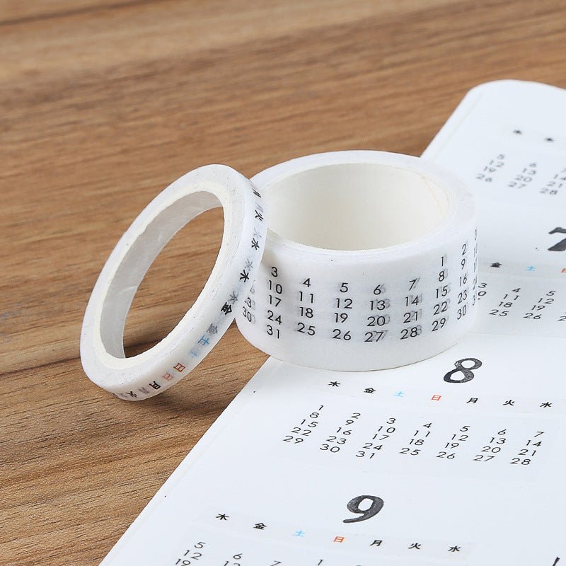 Digital Hand Account Tape Sticker Time Management Month Week - Zambeel