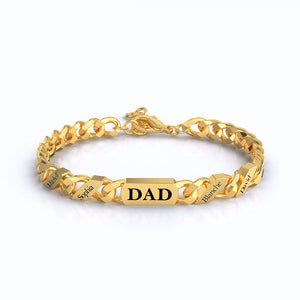 DIY Engraved Hip Hop Parent Child Cuban Chain Bracelet - Zambeel