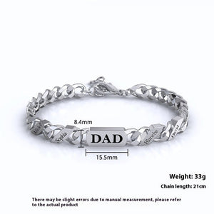 DIY Engraved Hip Hop Parent Child Cuban Chain Bracelet - Zambeel