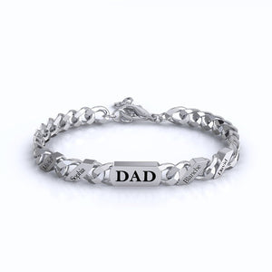 DIY Engraved Hip Hop Parent Child Cuban Chain Bracelet - Zambeel
