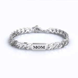 DIY Engraved Hip Hop Parent Child Cuban Chain Bracelet - Zambeel