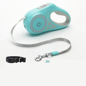Dog Leash Retractable Leash And Dog Collar Spotlight Automatic Pet Dog Cat Traction Rope For Small Medium Dogs Pet Product - Zambeel