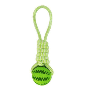 Dog Toys Treat Balls Interactive Hemp Rope Rubber Leaking Balls For Small Dogs Chewing Bite Resistant Toys Pet Tooth Cleaning Bite Resistant Toy Ball For Pet Dogs Puppy - Zambeel