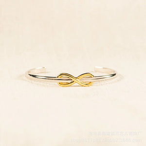 Double Color Gold Silver Bowknot Lucky 8 Bracelet - Zambeel