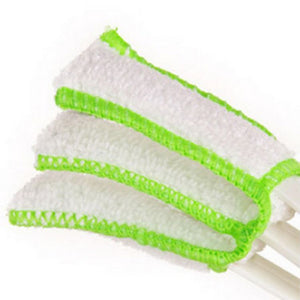 Double Head With Rag Blinds Cleaning Brush Household Dusting Brush Dashboard Keyboard Brush - Zambeel