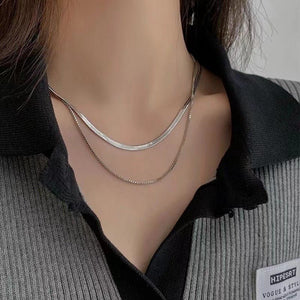 Double - layer Women's Ins Hip Hop Cold Style Clavicle Chain - Zambeel