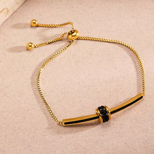 Drawable Black Diamond Small Waist Titanium Steel Bracelet - Zambeel