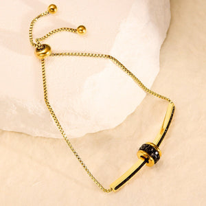 Drawable Black Diamond Small Waist Titanium Steel Bracelet - Zambeel