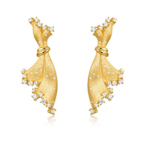 Drawing Craft Small Skirt With Pure Silver Earrings For Women - Zambeel