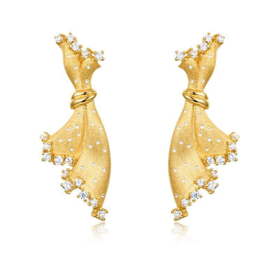 Drawing Craft Small Skirt With Pure Silver Earrings For Women - Zambeel
