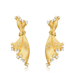 Drawing Craft Small Skirt With Pure Silver Earrings For Women - Zambeel