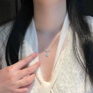 Dripping Water Pendant Necklace For Women Exquisite Light Luxury Style - Zambeel