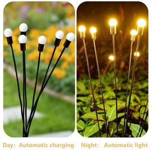 Dual - mode Outdoor Solar Pneumatic Courtyard Garden Atmosphere Lawn Breathing FireFly Ground Plug Lamp - Zambeel