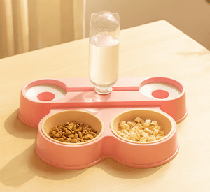 Dual Pet Feeding Bowl with Water Dispenser - Zambeel