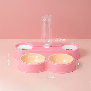 Dual Pet Feeding Bowl with Water Dispenser - Zambeel