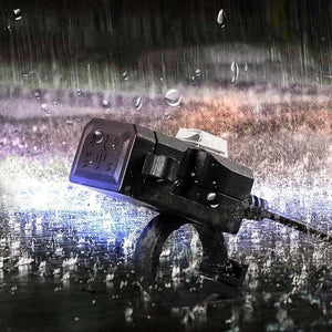 Dual USB Port 12V Waterproof Motorcycle Handlebar Charger 5V 1A / 2.1A Power Adapter Plug for Mobile Phone - Zambeel