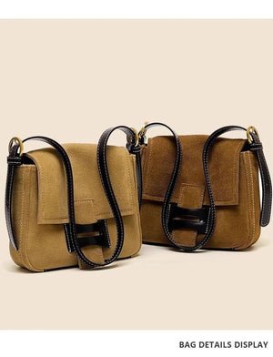 Dull Polish Genuine Leather Shoulder Messenger Bag - Zambeel