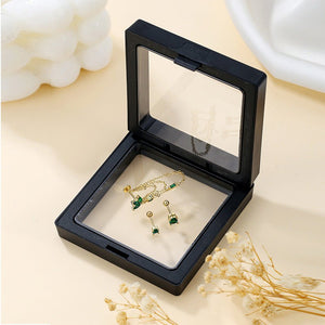 Earring Studs With Emerald Zircon A Niche, High - End Earring Set With A Luxe Vibe - Zambeel