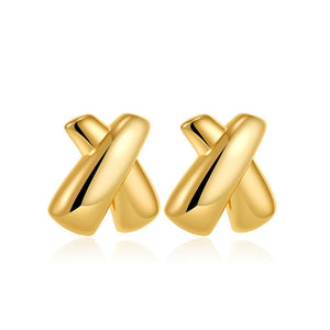Earrings Chubby Cross X - shaped Stud Earrings Simple Earrings - Zambeel