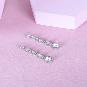 Earrings Long Zircon Earrings Tassel Elegant - Zambeel
