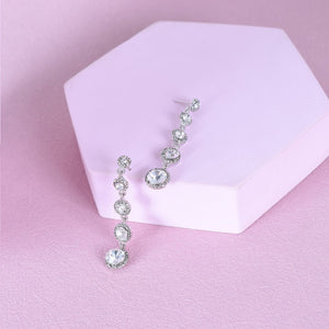 Earrings Long Zircon Earrings Tassel Elegant - Zambeel