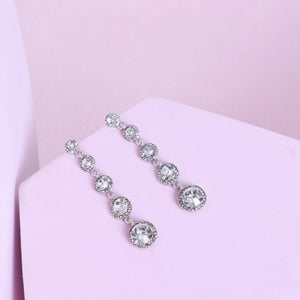 Earrings Long Zircon Earrings Tassel Elegant - Zambeel
