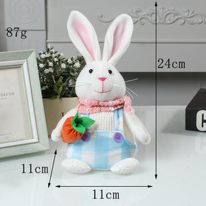 Easter Cartoon Cute Newspaper Egg Radish Luminous Rabbit Tabletop Decoration - Zambeel