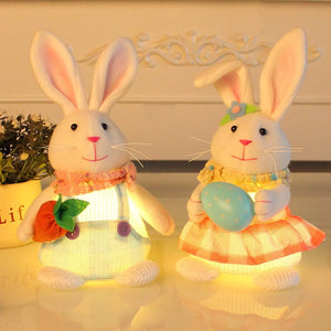 Easter Cartoon Cute Newspaper Egg Radish Luminous Rabbit Tabletop Decoration - Zambeel