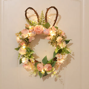 Easter Egg Simulation Wreath Easter Chrysanthemum Rabbit Modeling Decorative Pendant - Zambeel