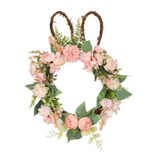 Easter Egg Simulation Wreath Easter Chrysanthemum Rabbit Modeling Decorative Pendant - Zambeel