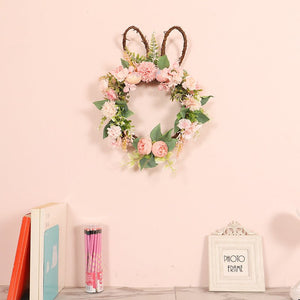 Easter Egg Simulation Wreath Easter Chrysanthemum Rabbit Modeling Decorative Pendant - Zambeel