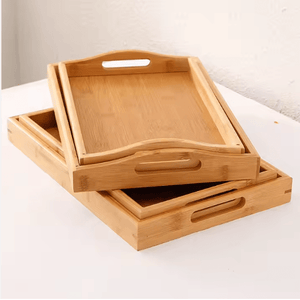 EcoServe Bamboo Serving Tray Set - Zambeel