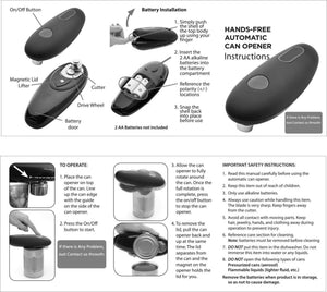 Electric Can Opener Automatic Jar Bottle Can Machine One Touch Portable Kitchen Hand Free Opening Opener Tool Gadgets - Zambeel