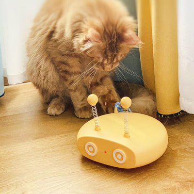 Electric Cat Interactive Toys Funny Pet Teasing Robot Laser Toys Automatic Steering Walking Sticks - Zambeel