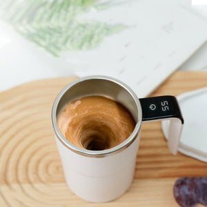 Electric Coffee Mug USB Rechargeable Automatic Magnetic Cup IP67 Waterproof Food - Safe Stainless Steel For Juice Tea Milksha Kitchen Gadgets - Zambeel