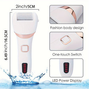Electric Foot Grinder And Callus Remover, Electric Foot Polisher, Rechargeable Foot Washing And Pedicure Kit, Suitable For Cracked Heels And Dead Skin, With 3 Roller Heads - Zambeel