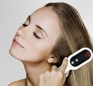 Electric Head Massager Magnetic Therapy Hair Growth Comb Blue Red Light Scalp Massage Brush Relieve Fatigue Pressure LED Display - Zambeel