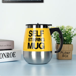 Electric Self Stirring Coffee Mug Cup Stainless Steel Automatic Self Mixing & Spinning Home Office Travel Mixer Milk Whisk Cup - Zambeel