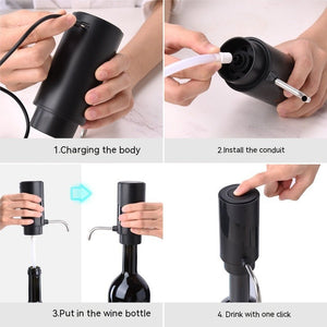 Electric Wine Aerator And Decanter Pump Dispenser Gift One Touch Operating Easy To Use Wine Decanter Kitchen Gadgets - Zambeel