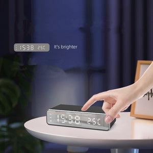 Electric Wireless Phone Charger, Clock, HD Thermometer, Mirror, Clock With Charger - Zambeel
