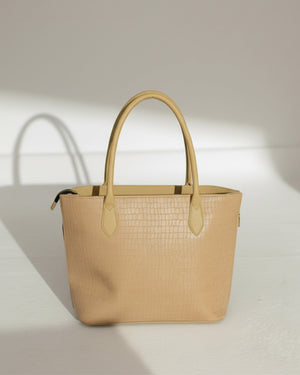 Elegant Croc Texture Tote Handbag for Women - Zambeel