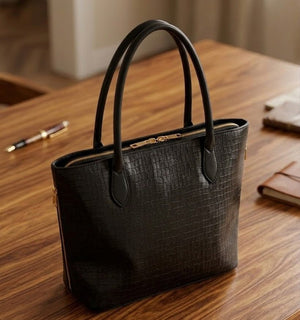 Elegant Croc Texture Tote Handbag for Women - Zambeel