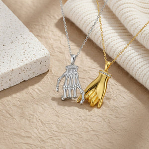 Elegant DesignerStyle HandinHand Couple Necklace Set - Zambeel